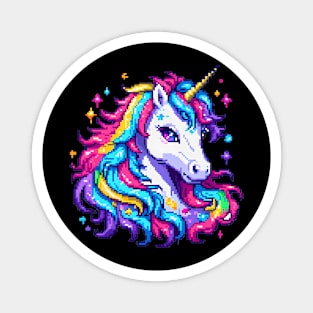 Pixel Unicorn - Rainbow Hair Magnet